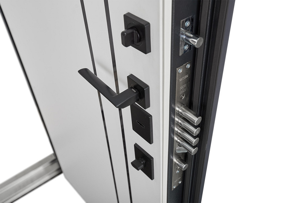 Двери входные, квартирные ABWEHR. Модель 550/551 LORENA Цвет Антрацит Серый / Белый супермат Киев - изображение 6