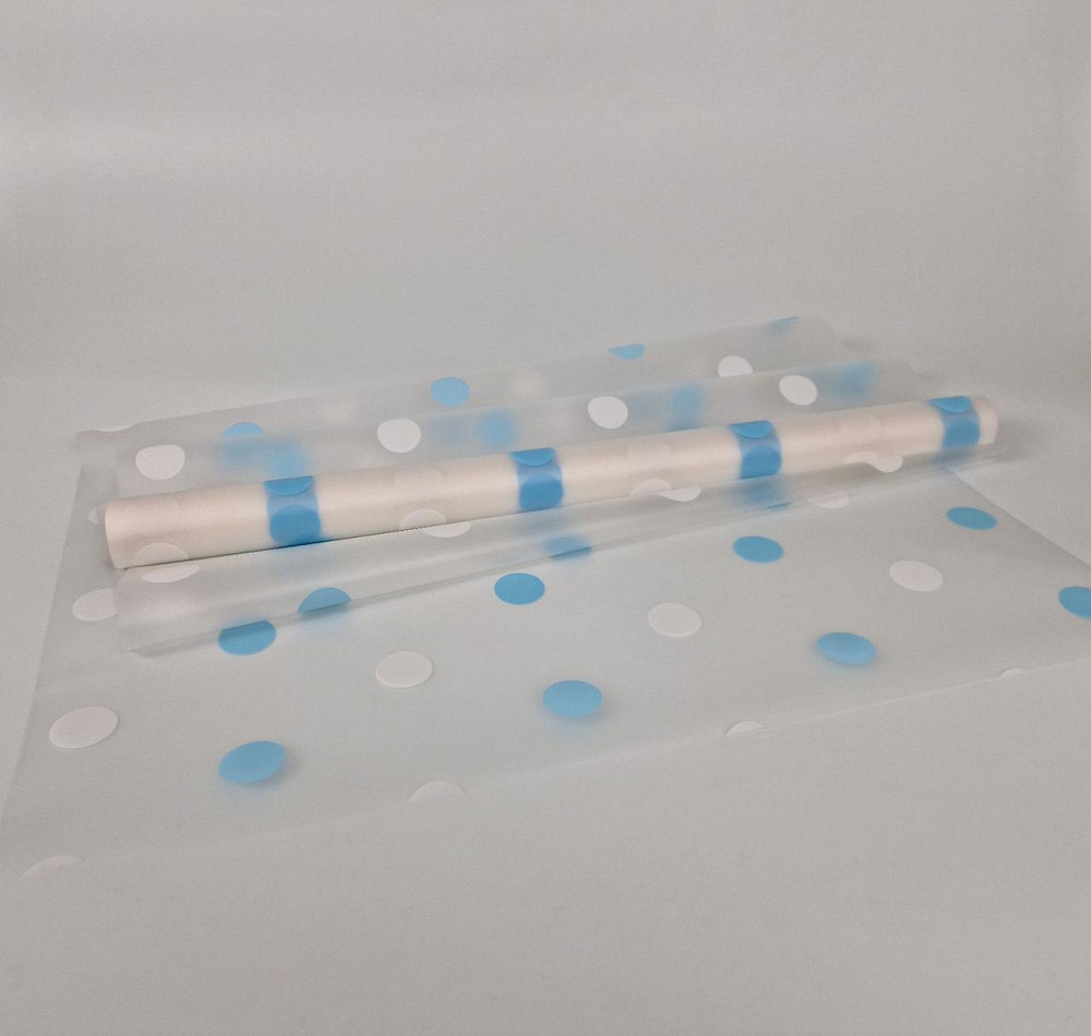 Плівка флориста матова для квітів (57) (h600) Горох Великий No 3 Блакитні (1 шт.) Харків - фото 1