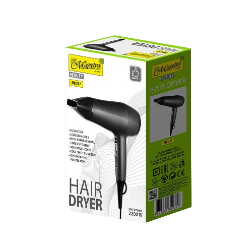 Фен для волосся 1850-2200W (2 швидкості/3 темпер.режими) MR-217  Maestro Житомир