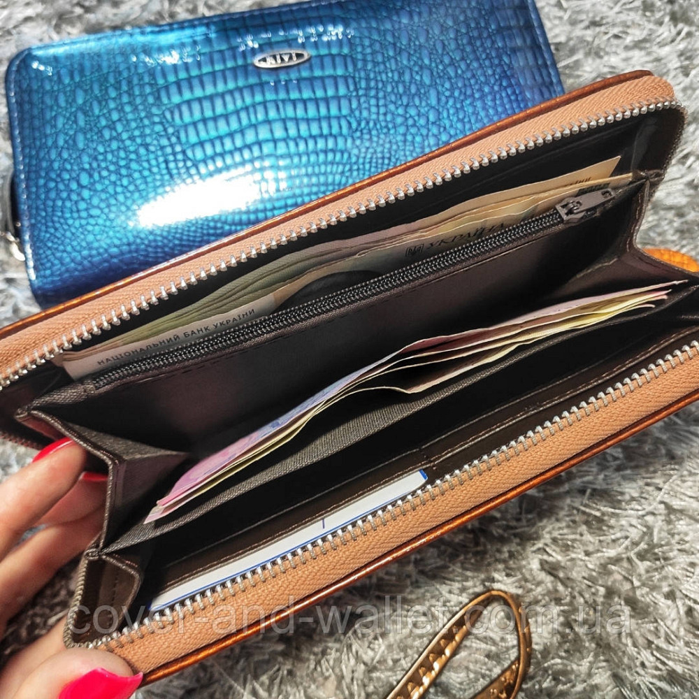 Місткий жіночий гаманець на блискавці колір золотистий Kivi Київ - фото 4