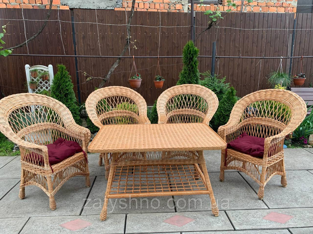 Комплект мебели из лозы в гостинную | комплект плетеной мебели | кресла диван и стол плетеный из лоз Киев - изображение 1