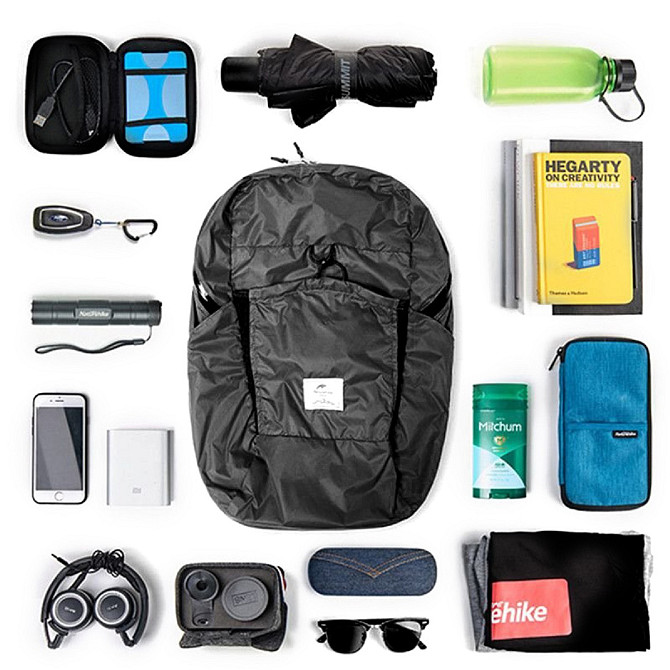 Рюкзак Naturehike компактний Ultralight NH17A017-B 22 л, чорний Київ - фото 3