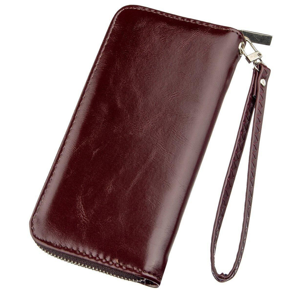 Кошелек женский на одну молнию из экокожи гладкий Коричневый (KIVI) Киев - изображение 1