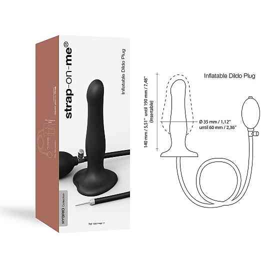 Надувной фаллоимитатор Strap-On-Me INFLATABLE DILDO PLUG - NOIR, шарик внутри, диаметр до 6 см Sex Aura Киев