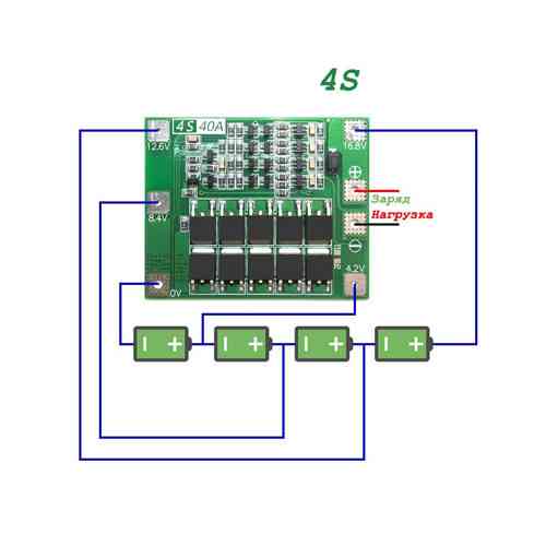 Контроллер для Li-ion аккумуляторов 18650 с балансировкой 40A Киев