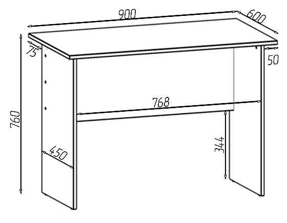 Стіл офісний СП, Дуб Сонома, 900/600/760, 21, 1 Львів