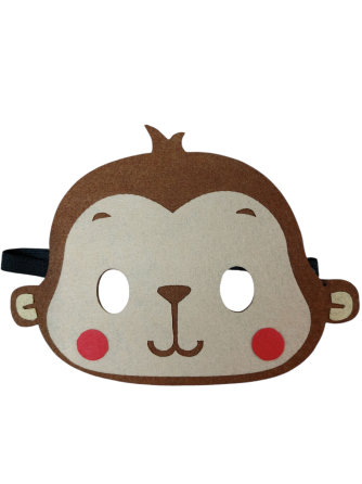 Дитяча маска Мавпочка для дитячого свята one size коричневий Київ