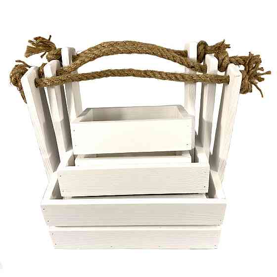 Набор садовых ящиков для цветов или хранения вещей 3 шт, большой 26х18х10, средний 21х15х10, малый 16.5х12х10 Каменец-Подольский