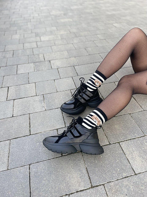 Кросівки жіночі M.KRAFT 21042/1 чорні (осінь-зима, шкіра+замша натуральна) (5294) 38р.39р. 39 Коломия - фото 1