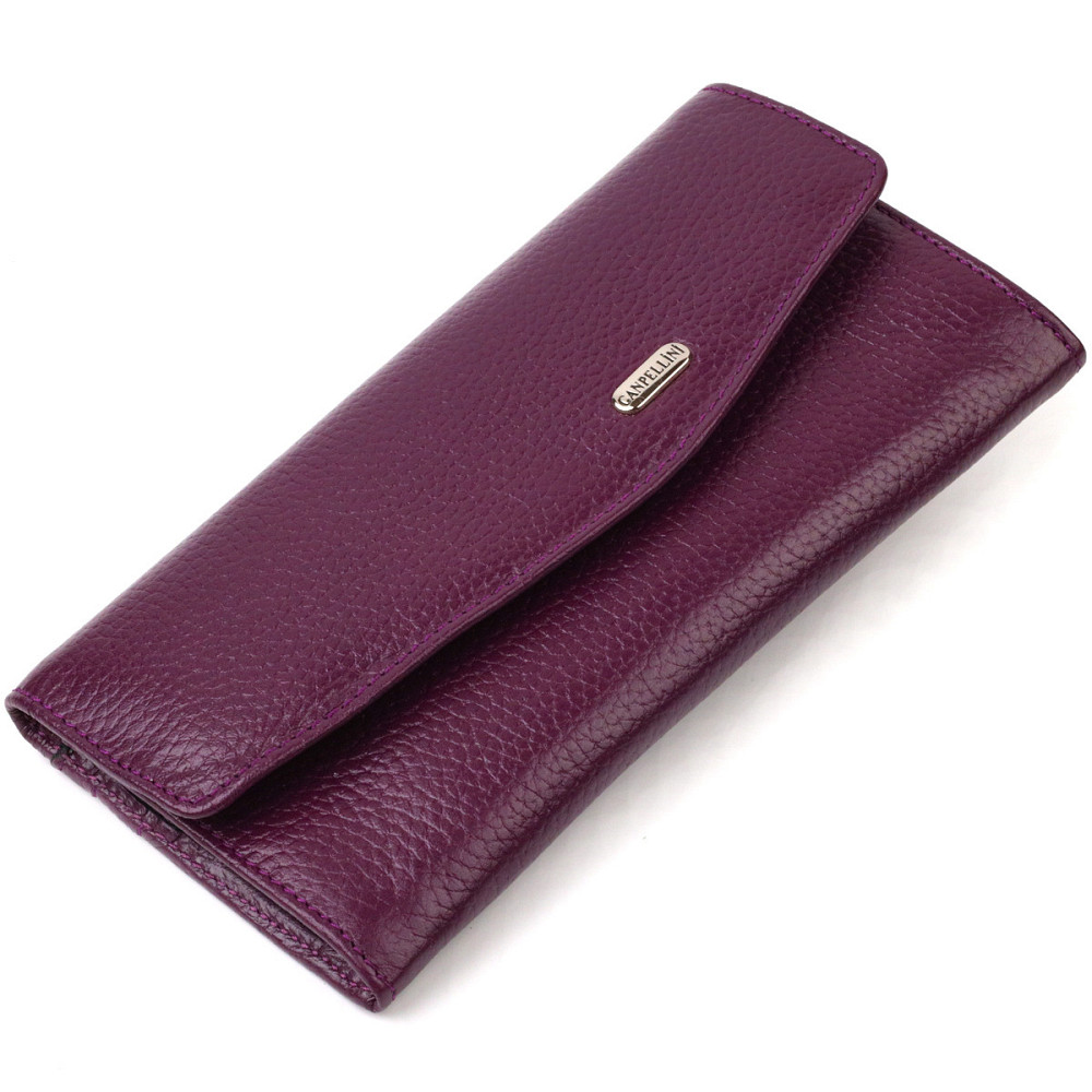 Ультрамодне жіноче портмоне з натуральної шкіри флотар Бузкове (CANPELLINI) Київ - фото 5