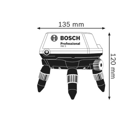 Штатив для нивелира Bosch Professional RM3, 35х63х120мм, поворотный, пульт, 0.5кг (0.601.092.800) Винница - изображение 2