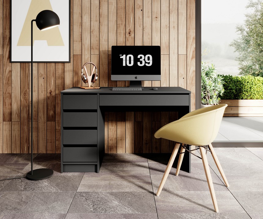 Стіл туалетний письмовий Perfect Home Ада / Ada 5S/120 з 5 шухлядами Антрацит (PFH-091308) Дніпро - фото 1