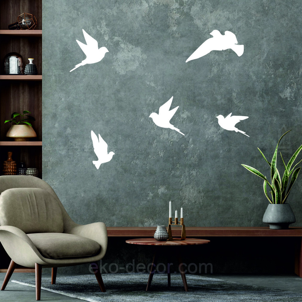 Декоративное настенное Панно «Птичка» Декор на стену(цена за 1шт) 20*12 см, Белый Киев - изображение 6