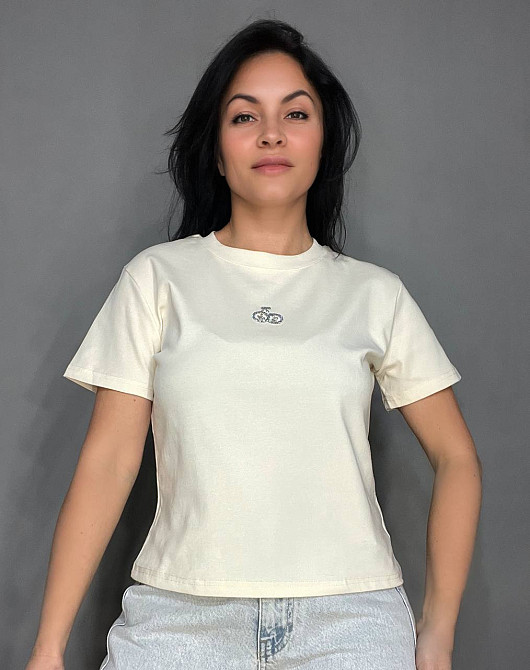 Футболка жіноча A-N 911-20 середня довжина вишня камінчики one size, світло-бежевий, one size Київ - фото 9