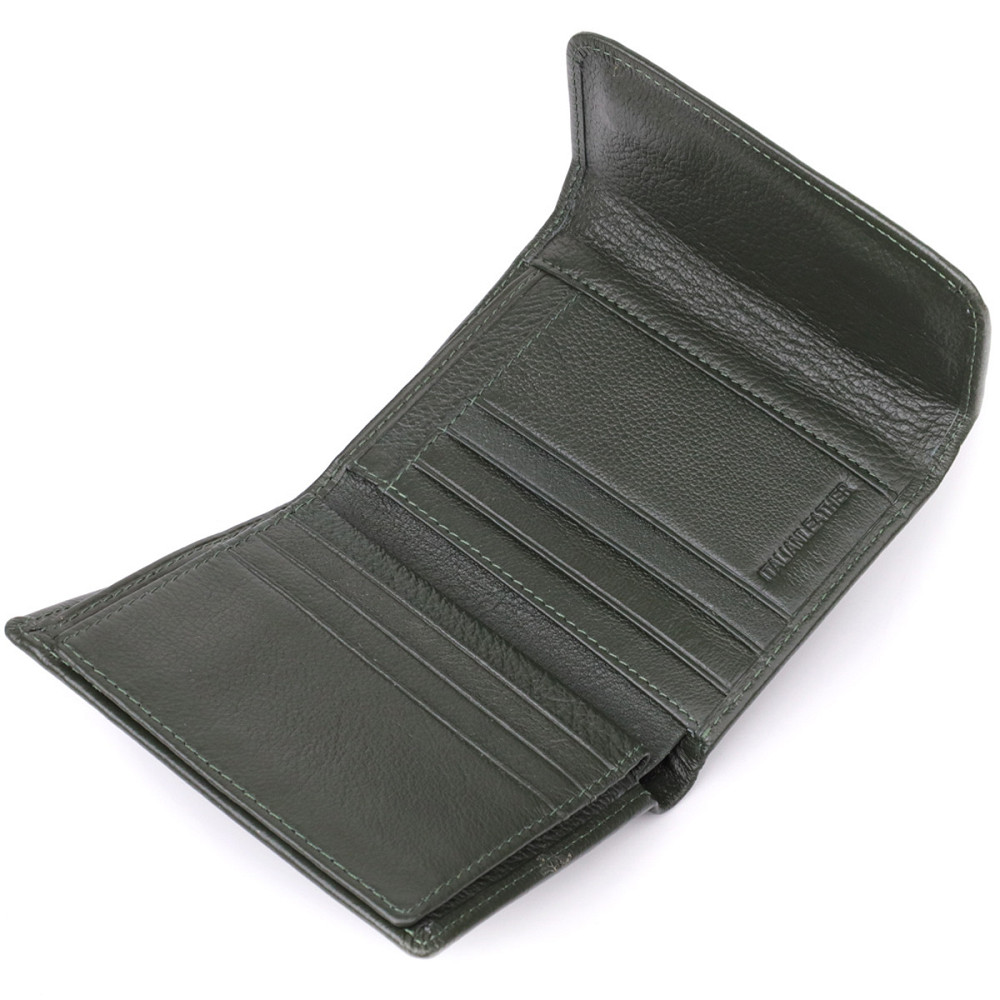 Стильный кошелек среднего размера из натуральной кожи Зеленый (ST Leather) Киев - изображение 1