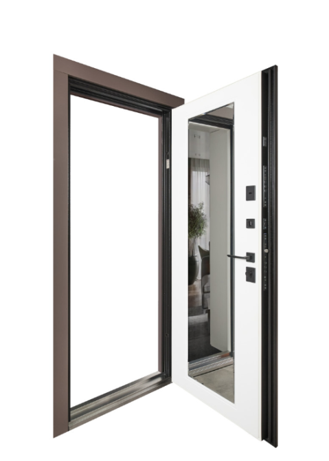 Входные двери с зеркалом Abwehr Megapolis Kale Mira 549/544 Смоки софт + Белый супермат 860*2050 мм Киев - изображение 3