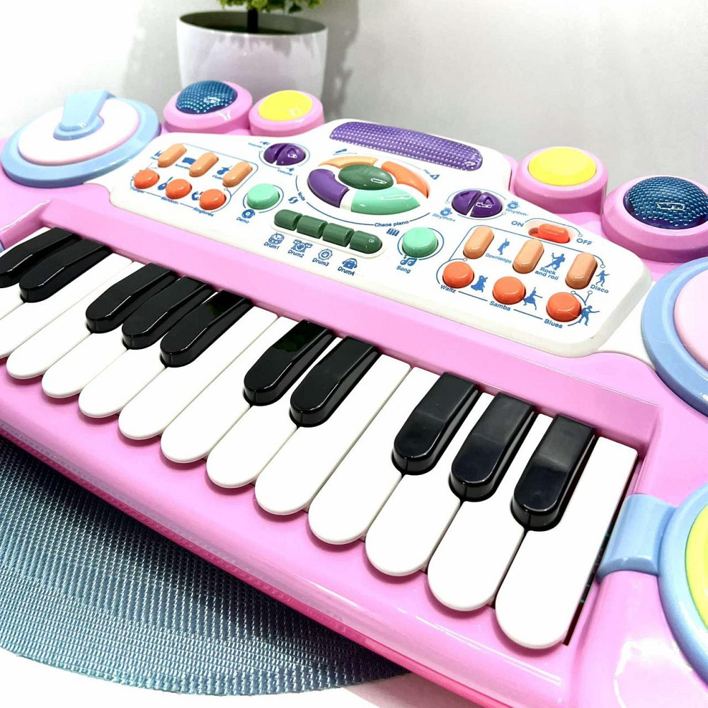 Синтезатор дитячий 24 клавіші музика світло запис 6 ритмів Рожевий (CY-6032B) Чернигов - изображение 4