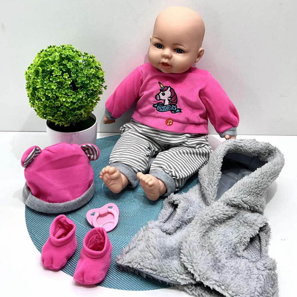 Лялька-пупс м'яконабивна з соскою та звуковими ефектами укр мова Вид 2 (M 5424 UA) Чернігів - фото 4