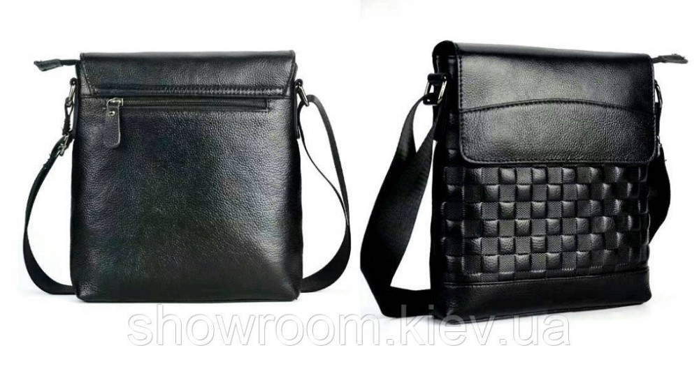 Сумка мужская мессенджер Leather Collection (8867) кожаная черная Киев - изображение 4