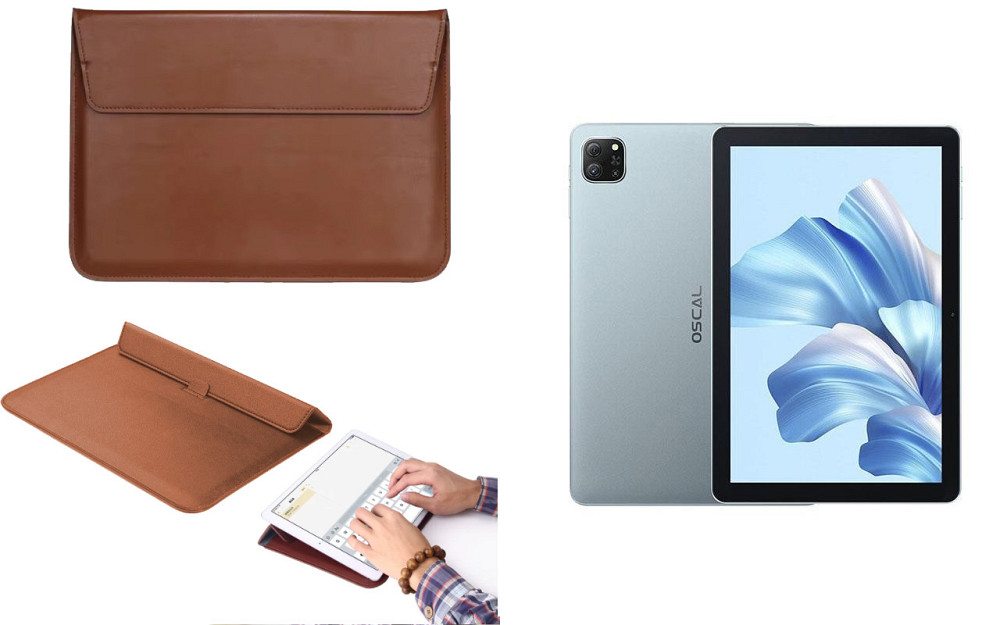 Чехол-конверт VitoCase для Blackview Oscal Pad 60, с функцией подставки для планшета Коричневый Киев - изображение 1
