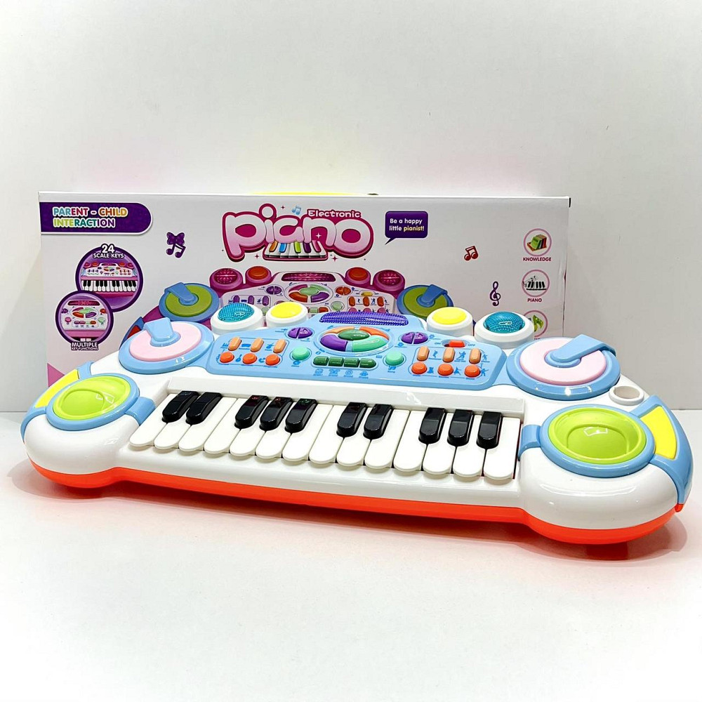 Синтезатор дитячий 24 клавіші музика світло запис 6 ритмів Блакитний (CY-6032B) Чернигов - изображение 3