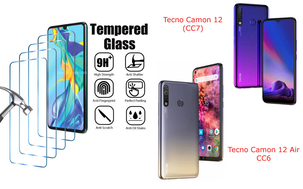 Защитное стекло ArmorGlass для Tecno Camon 12 (CC7), Camon 12 Air CC6 – устойчивое к царапинам и ударам Киев - изображение 1