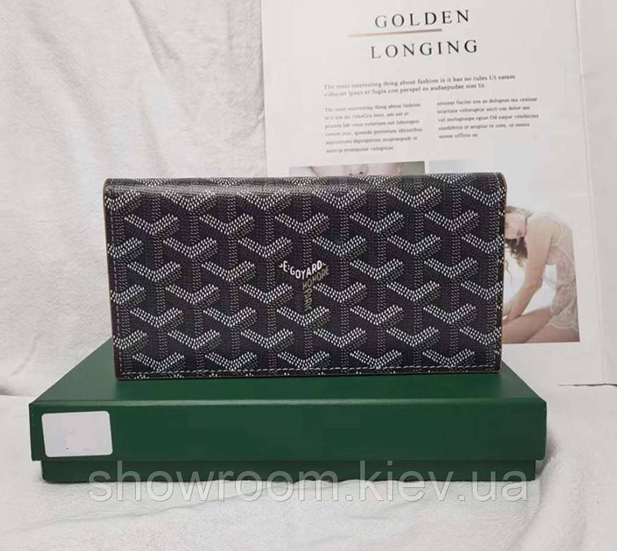 Чоловіче вертикальне портмоне Goyard (091) Lux black Київ - фото 1