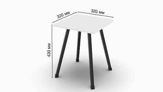 Табурет кухонний Ferrum-decor 430x320x320 Чорний метал ДСП Біле 16 мм (FRD-104639) Дніпро