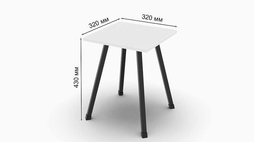 Табурет кухонный Ferrum-decor 430x320x320 Черный металл ДСП Белое 16 мм (FRD-104639) Днепр - изображение 3