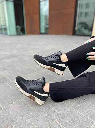 Ditas Кроссовки женские DITAS черные+кофе натуральная кожа+замша зима 38р.39р.40р.41р. (5292) Коломыя