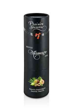 Масажна олія Plaisirs Secrets Exotic Fruits (59мл) з афродизіаками їстівна, подарункове паковання Sex Aura Київ