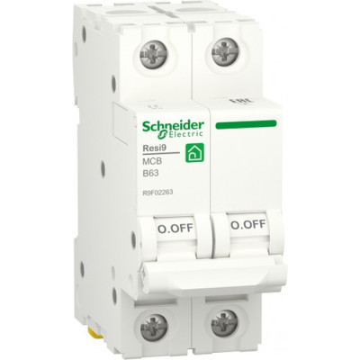 Автоматичний вимикач Schneider Electric RESI9 6kA 2P 63A В (R9F02263) Вінниця - фото 1