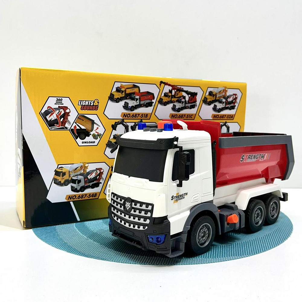 Спецтехніка Самоскид світло звук інерційний механізм рухомий кузов Червоний (687-54C) Чернігів - фото 1