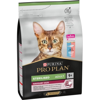 Сухий корм для кішок Purina Pro Plan Sterilised Adult 1+ Savoury Duo Після стерилізації З тріскою та фореллю 3 кг (7613036732550) Вінниця - фото 2