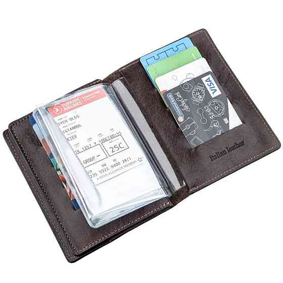 Обкладинка для автодокументів м'яка шкіра GRANDE PELLE 11191 Коричнева Київ