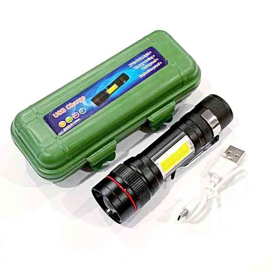 Ручний ліхтар X-Balog Police BL-520, Li-ion, T6+Cob, Zoom, ЗУ USB Дніпро