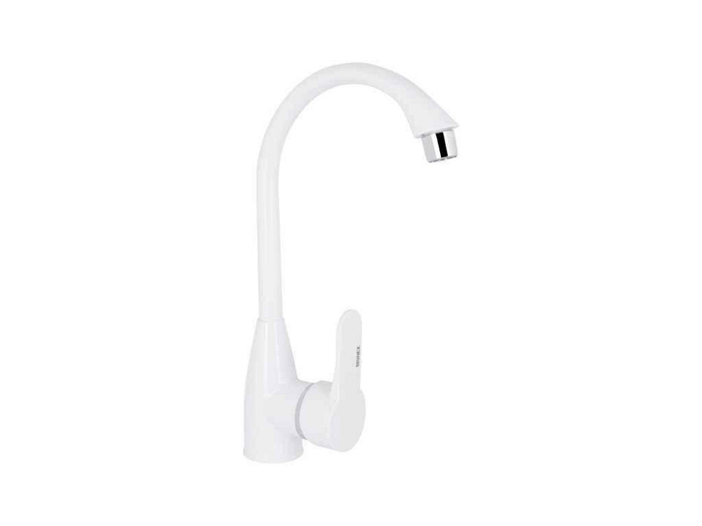 Смеситель на мойку белый 35W 007 (k40) BRIN35W007 ТМ Brinex Киев - изображение 1