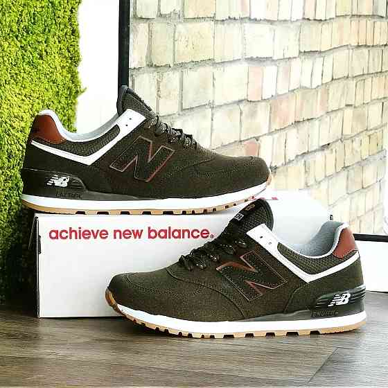 Термо Кросівки New Balance 574 Хакі Замшеві Чоловічі Зелені Єврозима (розміри: 43,44,45,46) — 63-4 Дніпро