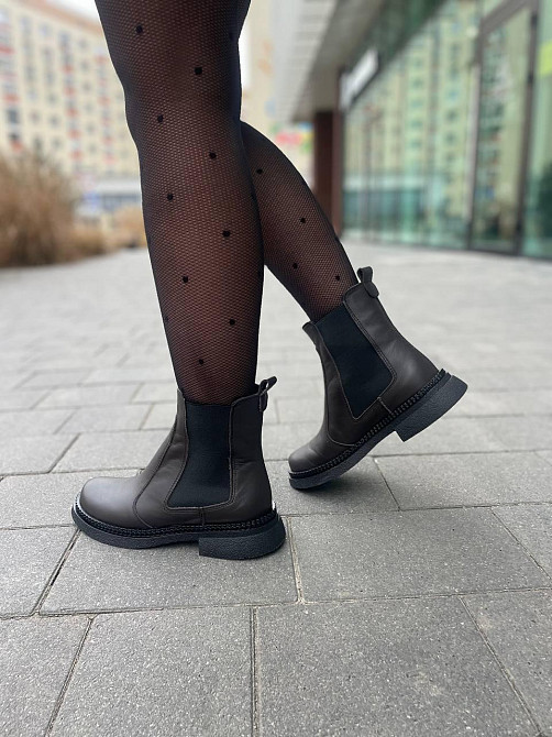 Edan Instruments Черевики жіночі EDAN коричневі шкіра натуральна зимові высота 15 см размер 38- Коломия - фото 7