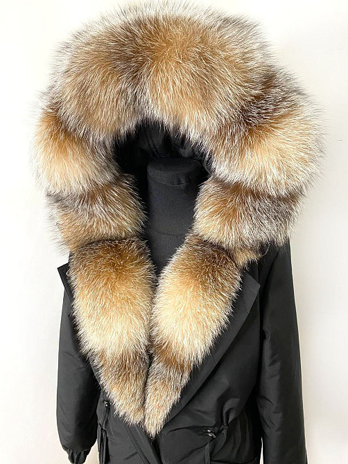 Парка женская мех блюфрост Черный р60 75см Харьков - изображение 2