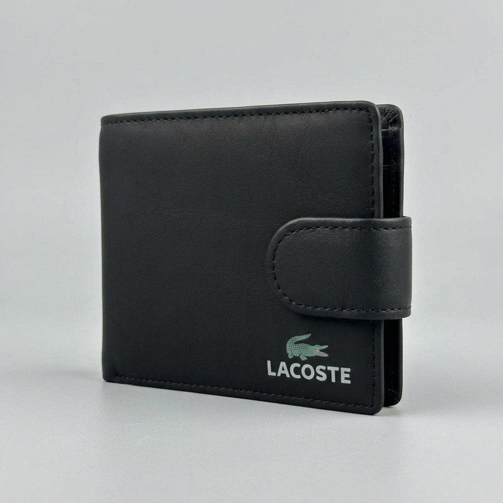 Кожаное мужское портмоне на кнопке Lacoste (1724-1) Киев - изображение 2