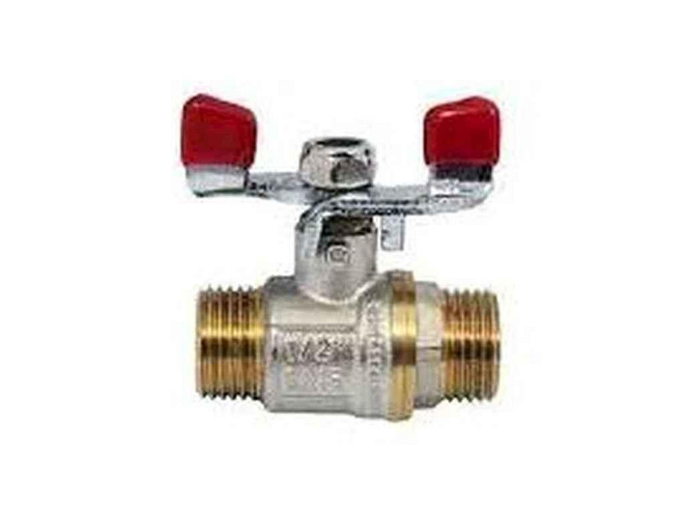 Кран кульовий 1/2 ШШМ, WP608-15MMW - MMW ручка метелик червона ТМ WATERPRO Solmir Київ - фото 1