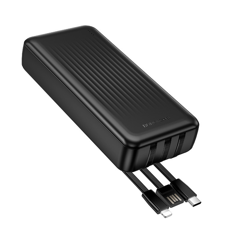 Павербанк 20000 mAh BOROFONE BJ79A Clever 3 кабеля черный power bank повербанк Одесса - изображение 8