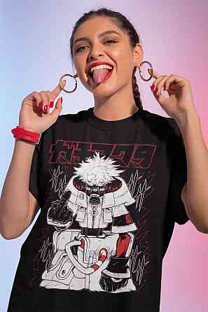 Футболка для хлопчика з аніме принтом Гакхіакута Томе Джапанесе Танкобон оверсайз (зріст від 165 до 180) Чорний AnimeJ0152m Дніпро