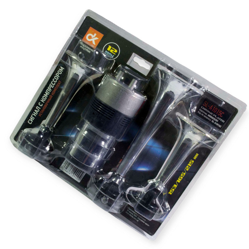 Сигнал повітряний 3-дудки 12V 153/165/215мм з компрессором Мукачево - фото 1