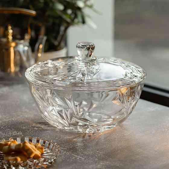 Yiwu Салатниця скляна з кришкою 24 см під кришталь HP-YH-62 Киев