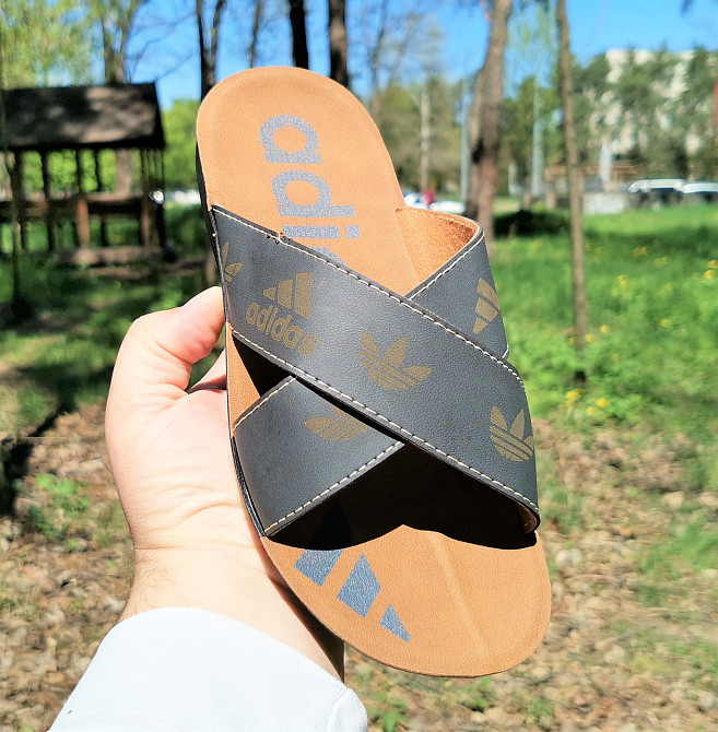 Чоловічі Шлепанці Тапочки Adidas Сланці Сері Адас ( розміри: 41,42,43) Дніпро - фото 2