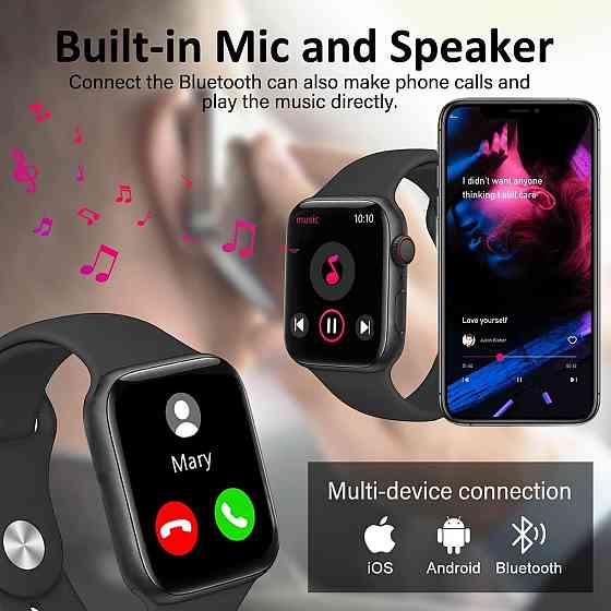 Розумний годинник Kebei SW-1: 1.88" HD-дисплей, Bluetooth-дзвінки, пульсометр, IP68, фітнес-трекер для Android/iOS Київ