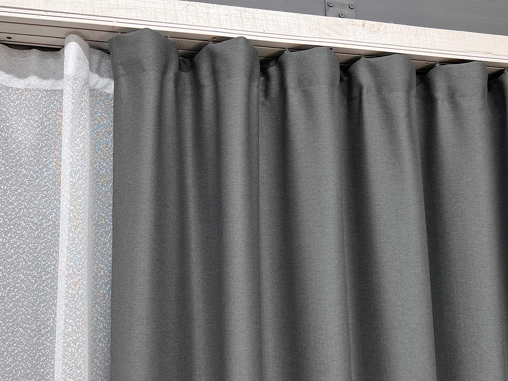 Комплект штор VR-Textil Шеніл 200х270 2шт і Тюль 600х270 1592ш-1680т Сірий з білим 71-195/7 Київ - фото 16