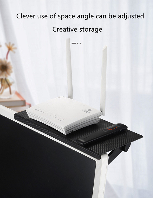 Полка на телевизор монитор S 18×11.3×2.4 см, регулируемая подставка Screen Top Shelf Киев - изображение 5